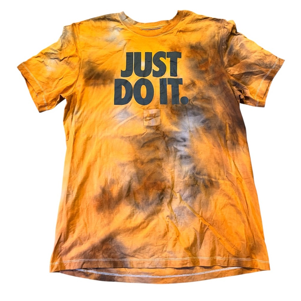 Nike Kids Orange and Black Tie-Dye Tee